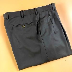 JB Britches | Men’s Wool  Winston Dark Brown Dress Pants | Size 35 X 30